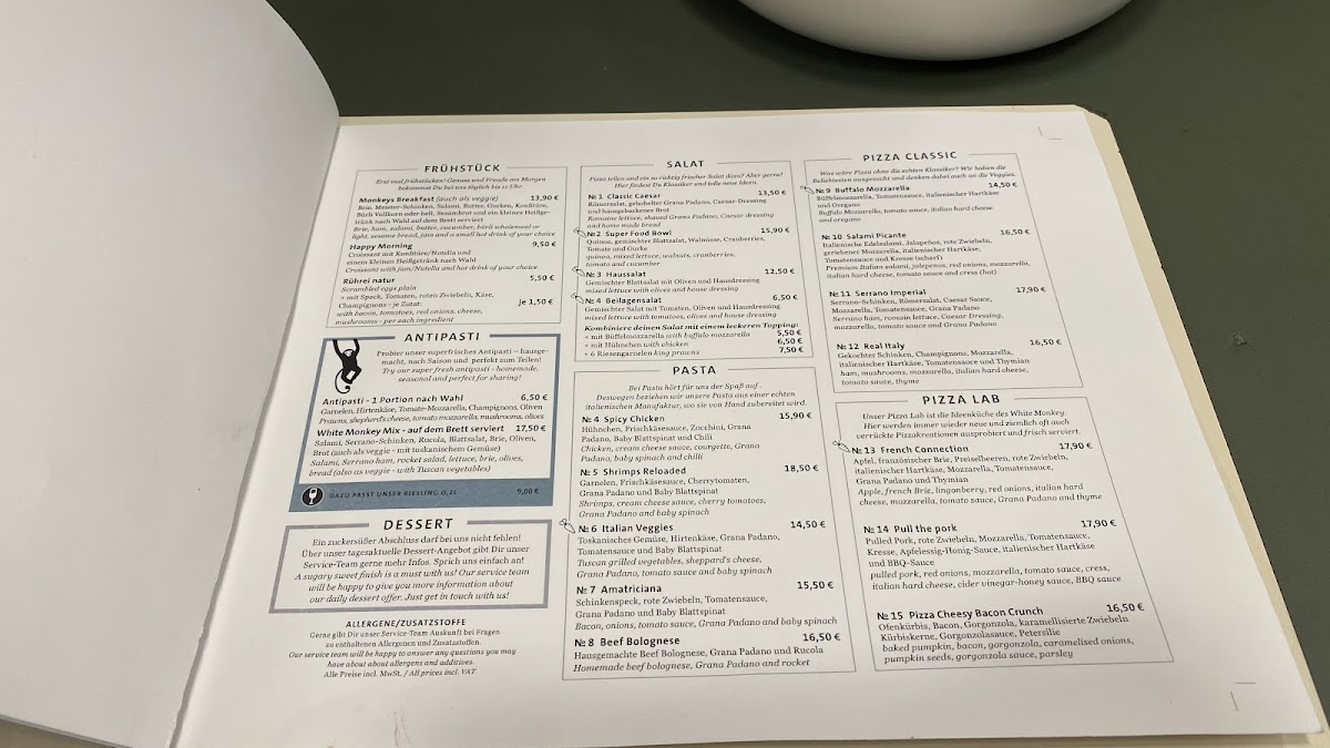 Menu White Monkey Dusseldorf Airport-1