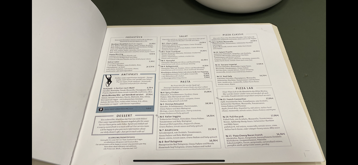 Menu White Monkey Dusseldorf Airport-2